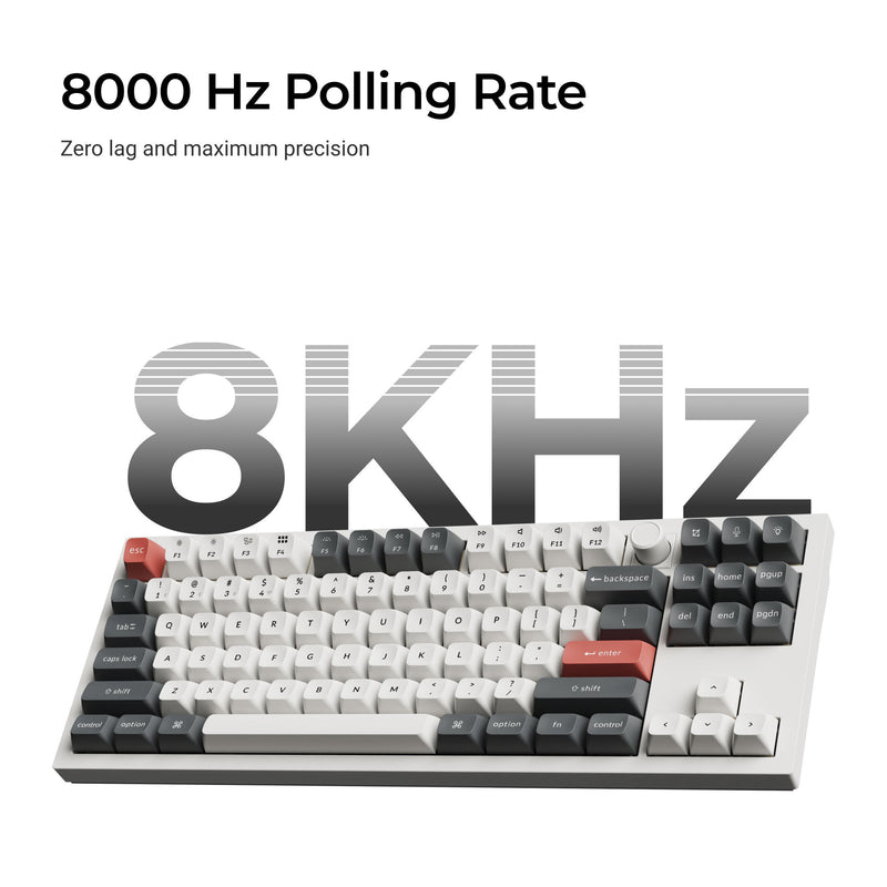 Load image into Gallery viewer, Keychron q3 ultra-m1 8k wireless custom mechanical keyboard (zwart, us lay-out (qwerty), silk pom red, 80% (tkl) , rgb, hot swap, 8k, 2.4 ghz | bluetooth 5.2 | usb-c)
