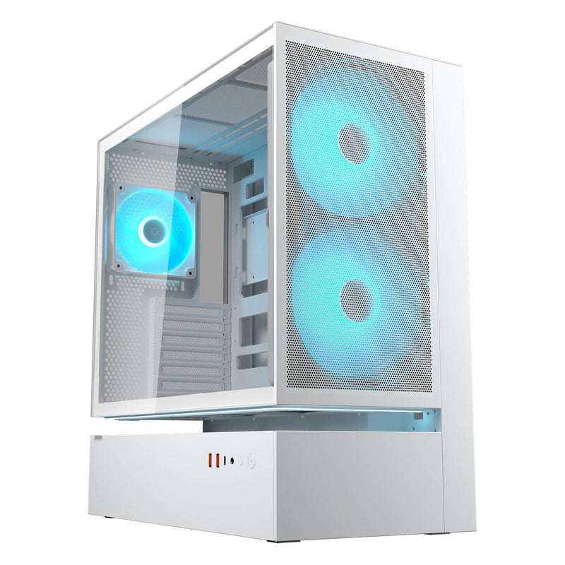 Laden Sie das Bild in Galerie -Viewer, Cougar cfv235 mesh midi tower behuizing (wit | 2x usb-a | 1x usb-c | rgb | tempered glass)