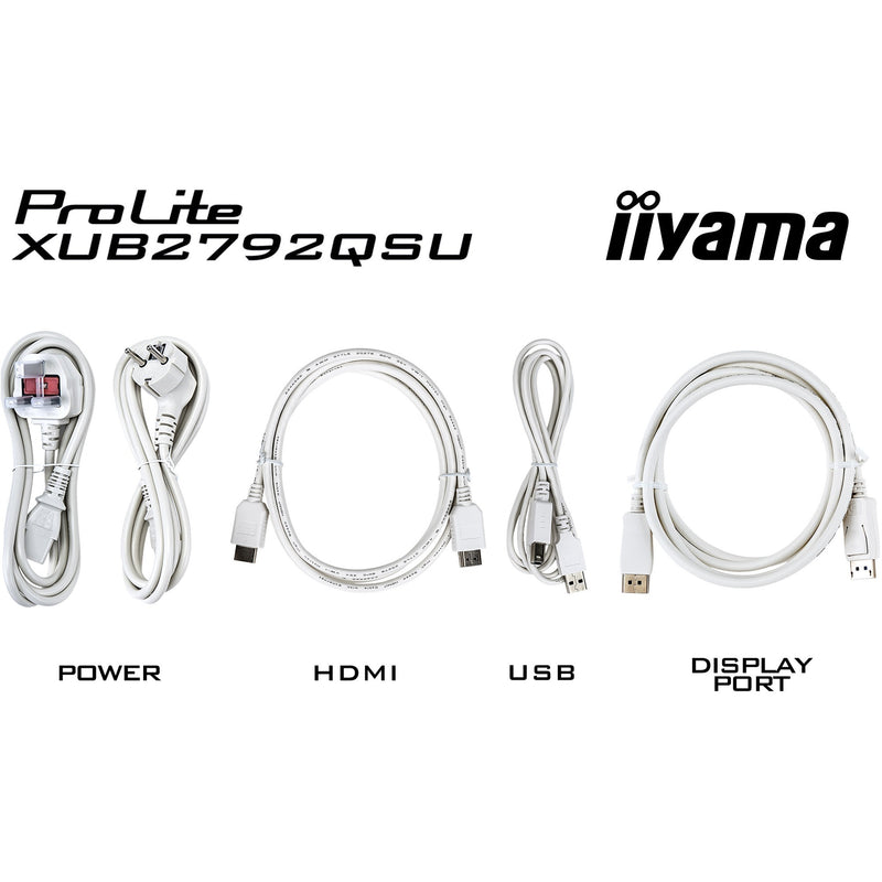 Load image into Gallery viewer, Iiyama prolite xub2792qsu-w6 27 monitor (wit, hdmi, displayport, 4x usb-a, usb-b)
