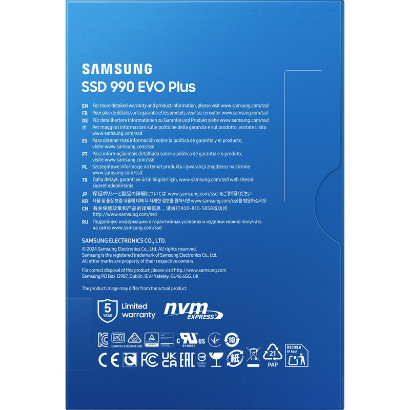 Afbeelding laden in galerijviewer, Samsung 990 evo plus 2 tb ssd (mz-v9s2t0bw, pcie 4.0 x4 5.0 x2, nvme 2.0, m.2 2280)
