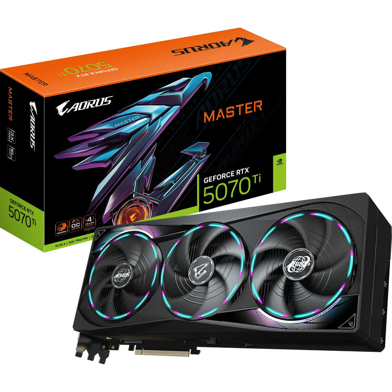 Afbeelding laden in galerijviewer, Gigabyte aorus geforce rtx 5070 ti master 16g grafische kaart (3x displayport, 1x hdmi)
