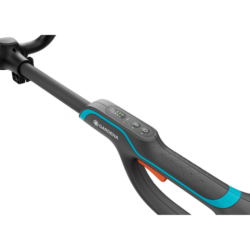 Load image into Gallery viewer, Gardena powertrim 30 18v set 4.0 ah met 18v p4a accu grastrimmer (grijs turquoise, accu en lader inbegrepen)