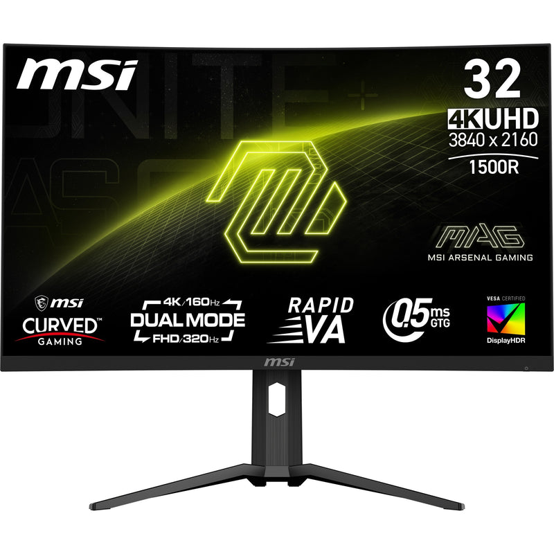 Load image into Gallery viewer, Msi mag 321cupdf 31.5 4k uhd curved gaming monitor (zwart, 2x hdmi, displayport, usb-c, 160 hz 320 hz)