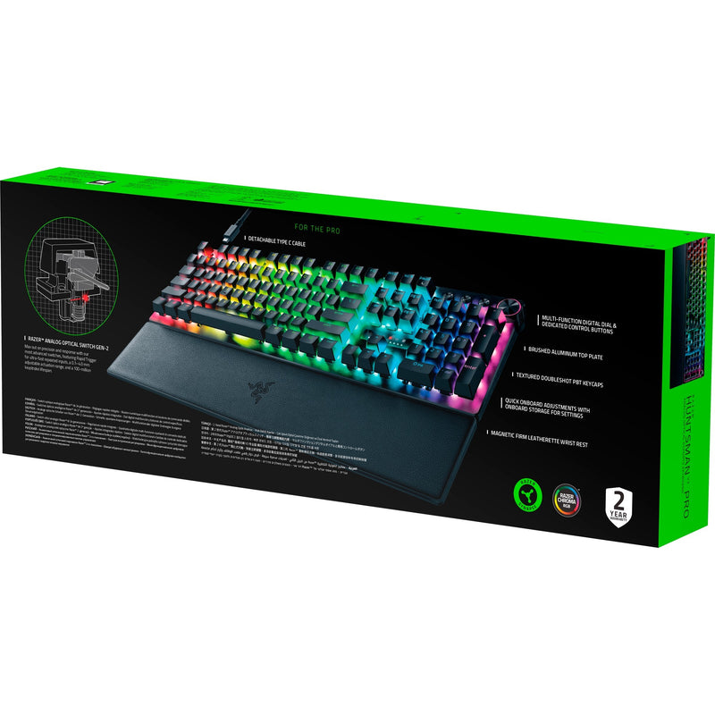Load image into Gallery viewer, Razer huntsman v3 pro rgb mechanisch gaming toetsenbord (zwart, us lay-out (qwerty), analog optical gen 2, 100%, double-shot pbt)