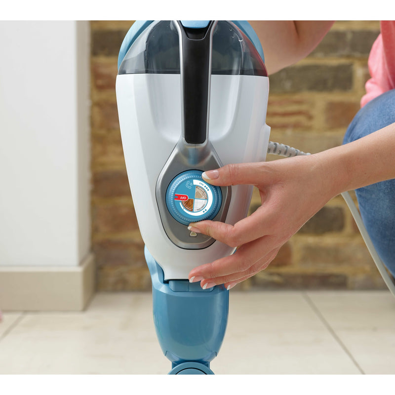 Laden Sie das Bild in Galerie -Viewer, Black+decker fsmh1321 1600w steam-mop met 6 accessoires stoomreiniger (wit blauwgrijs)