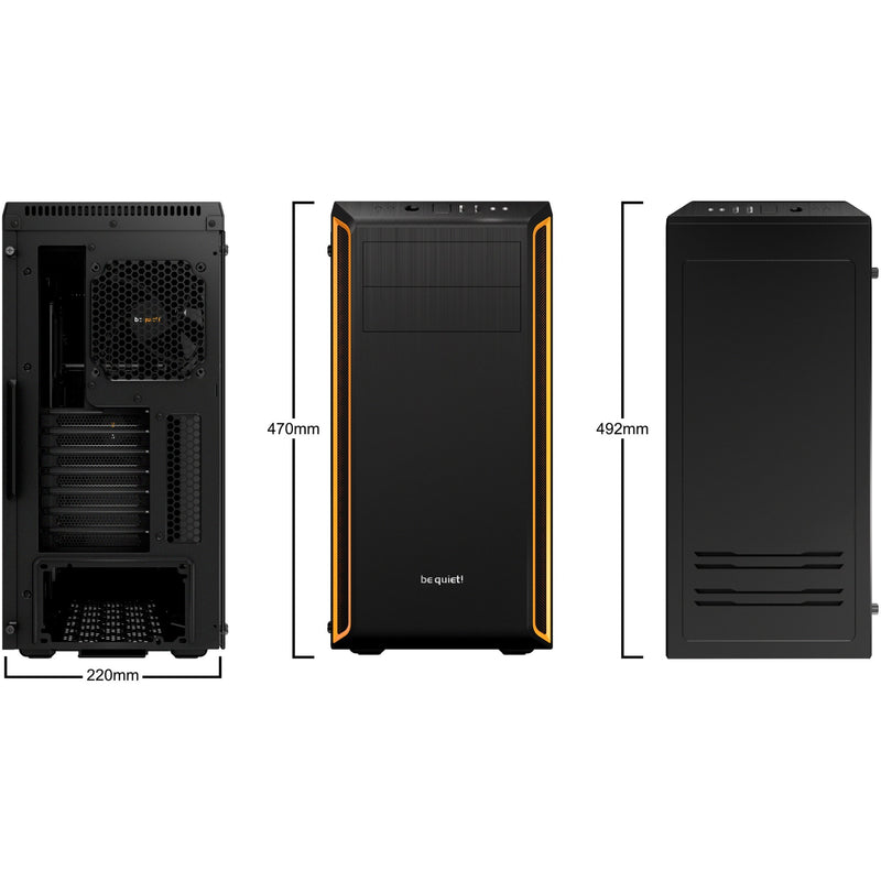 Load image into Gallery viewer, Be quiet! pure base 600 window midi tower behuizing (zwart oranje | 2x usb-a | tempered glass)