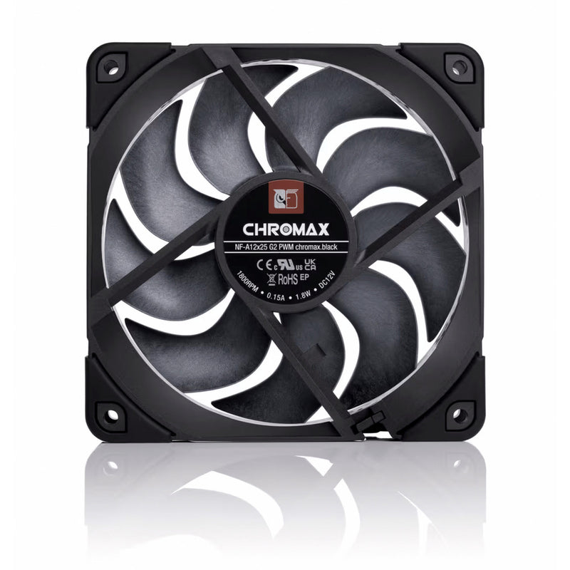 ギャラリービューアに画像をロードする, Noctua nf-a12x25 g2 pwm chromax.black case fan (zwart, 120 x 120 x 25 mm)