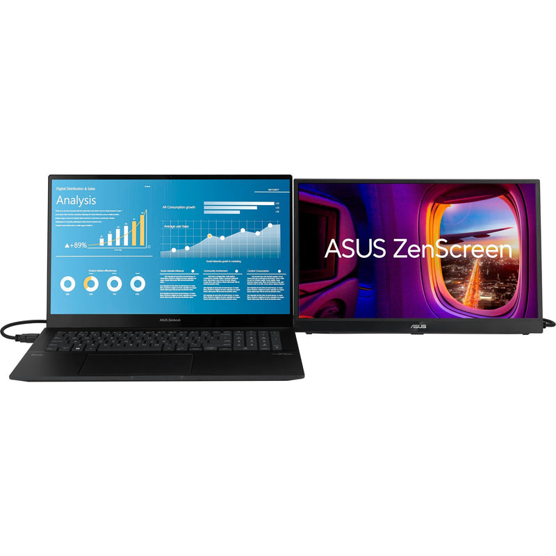 Afbeelding laden in galerijviewer, Asus zenscreen mb17ahg portable monitor 17.3 (zwart, 144hz, hdmi, usb type-c, freesync premium)