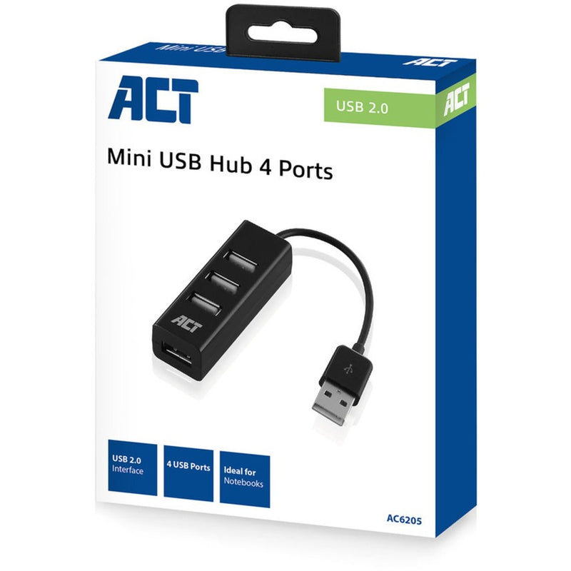 Afbeelding laden in galerijviewer, Act connectivity usb hub mini 4 port usb-hub (zwart)