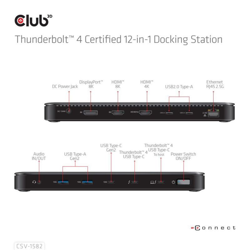 Load image into Gallery viewer, Club 3d thunderbolt 4 12-in-1 dock dockingstation (zwart)