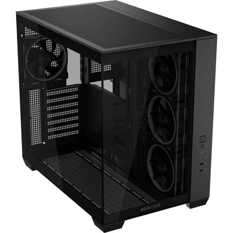 Load image into Gallery viewer, Asus a32 plus midi tower behuizing (zwart | 2x usb-a | 1x usb-c | rgb | tempered glass)