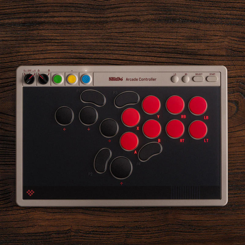 Chargez l'image dans la visionneuse de la galerie, 8bitdo arcade controller (grijs rood, 2.4 ghz bluetooth usb, nintendo switch 1 + 2, pc)