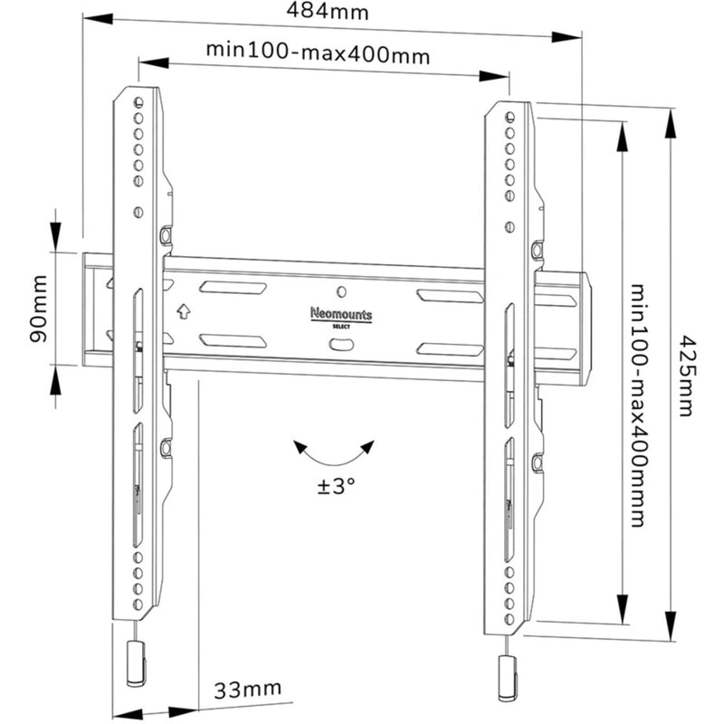 Load image into Gallery viewer, Neomounts select wl30s-850bl14 vlakke wandsteun bevestiging (zwart)