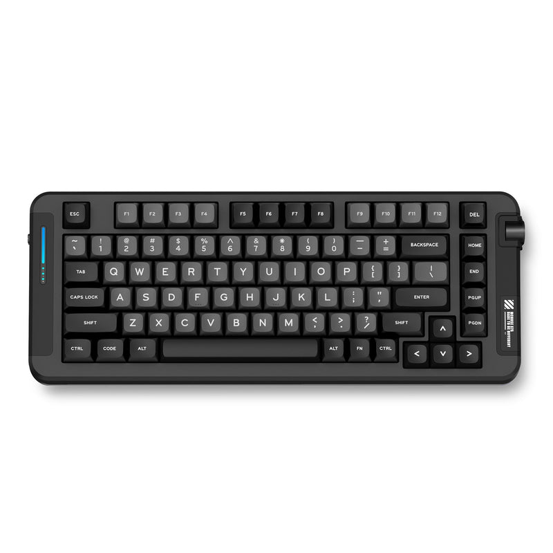 Cargue la imagen en el visor de la galería, Mchose x75 black hyacinth wireless gasket mount mechanical rgb toetsenbord (zwart, us lay-out (qwerty), ktt hyacinth, 75%, rgb, hot swap, double-shot pbt, draadloos | bluetooth | usb-c)