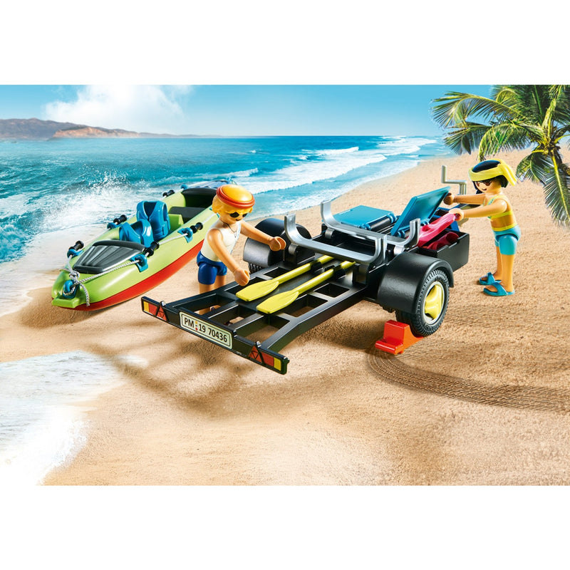 Load image into Gallery viewer, Playmobil family fun - strandwagen met kano's constructiespeelgoed (70436)