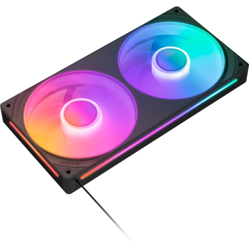 Afbeelding laden in galerijviewer, Nzxt f240 rgb core case fans (zwart, 2 stuks, 240 x 120 x 26 mm)