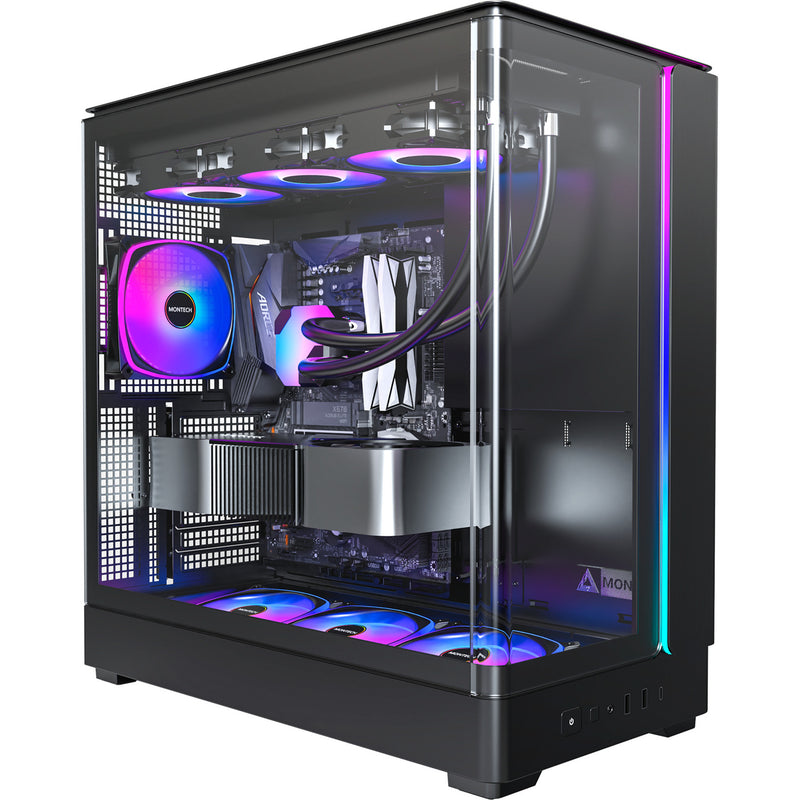 Load image into Gallery viewer, Montech king 45 pro midi tower behuizing (zwart | 2x usb-a | 1x usb-c | rgb | window)