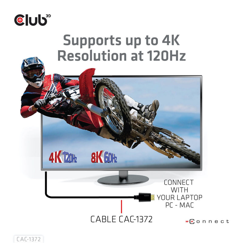 Afbeelding laden in galerijviewer, Club 3d gecertificeerde ultra high speed hdmi 2.1 kabel (zwart, 2 meter, 8k)