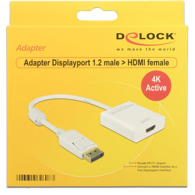 Load image into Gallery viewer, Delock displayport > hdmi adapter (wit, 0,2 meter, 4k)