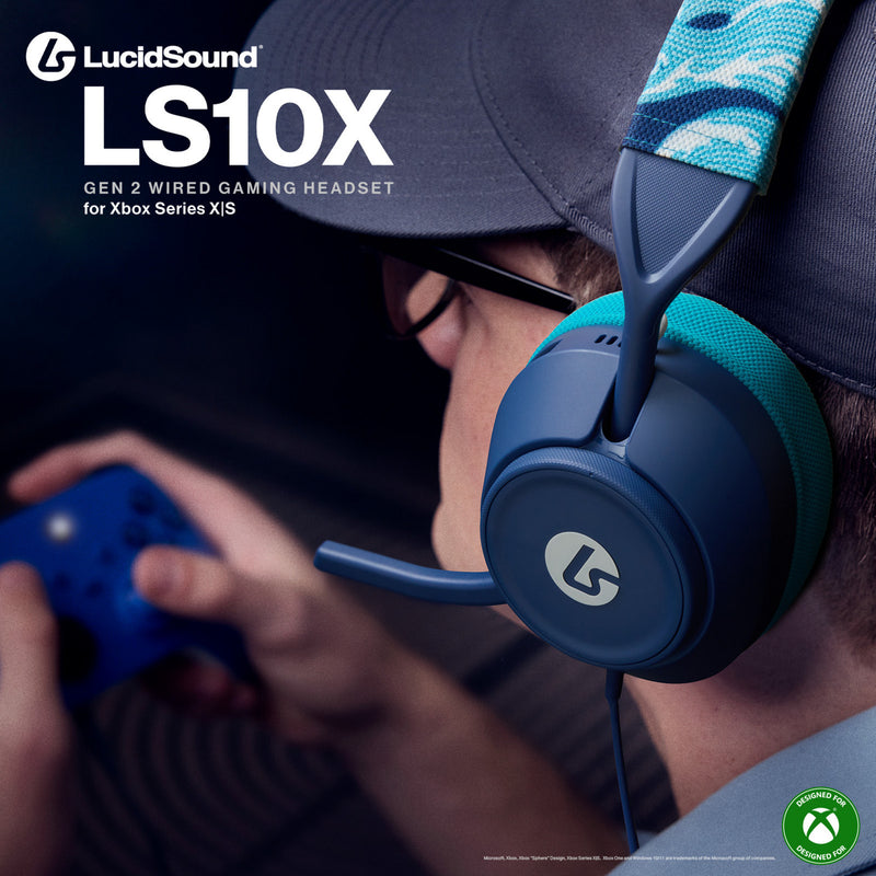 Chargez l'image dans la visionneuse de la galerie, Powera lucidsound ls10x gen 2 bedrade gamingheadset voor xbox series x|s - watergolf over-ear gaming headset (azuurblauw lichtblauw, xbox series x|s, xbox one, pc)
