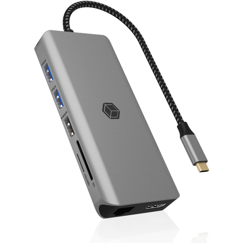 Load image into Gallery viewer, Icy box ib-dk4061-cpd dockingstation (antraciet, usb-a, usb-c, hdmi, kaartlezer, gigabit lan)