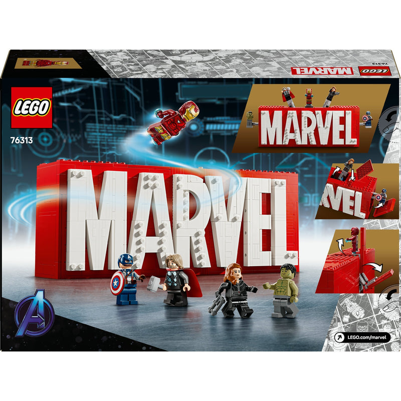 Load image into Gallery viewer, Lego super heroes 76313 marvel logo en minifiguren