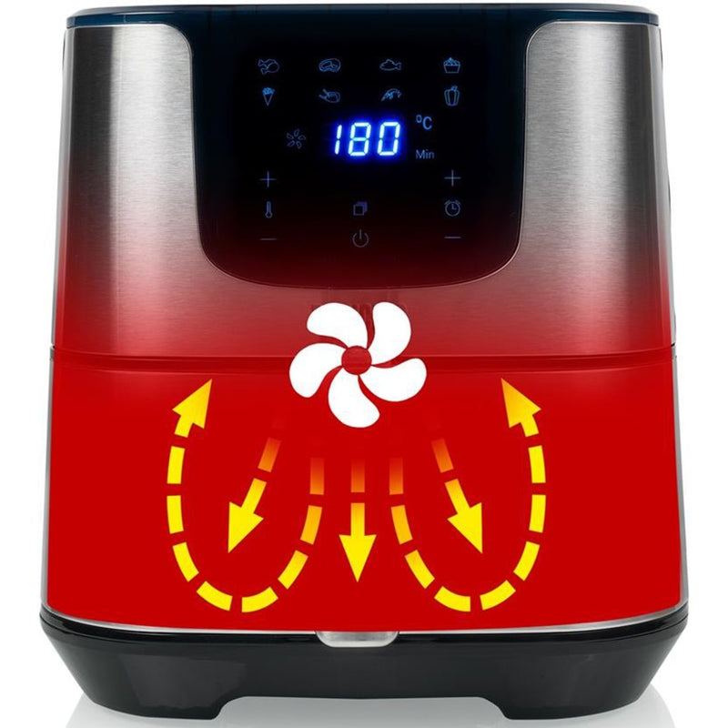 Load image into Gallery viewer, Princess 182060 digital aerofryer deluxe xxl heteluchtfriteuse (roestvrij staal zwart, 5,5 liter)
