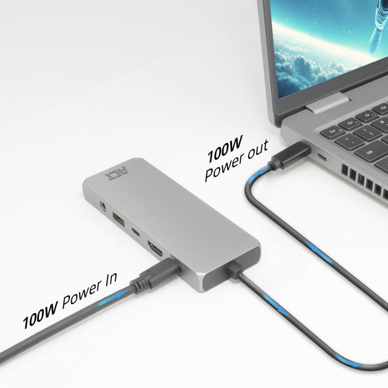 Load image into Gallery viewer, Act connectivity usb-c 4k 8k 60hz dockingstation (grijs)