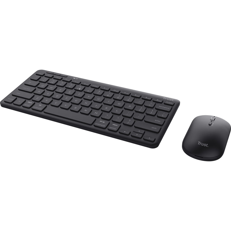 Load image into Gallery viewer, Trust lyra multi-device wireless keyboard mouse, desktopset (zwart, us lay-out, scissor switches, 800 - 1.600 dpi, 2,4 ghz usb, bluetooth, 65%)