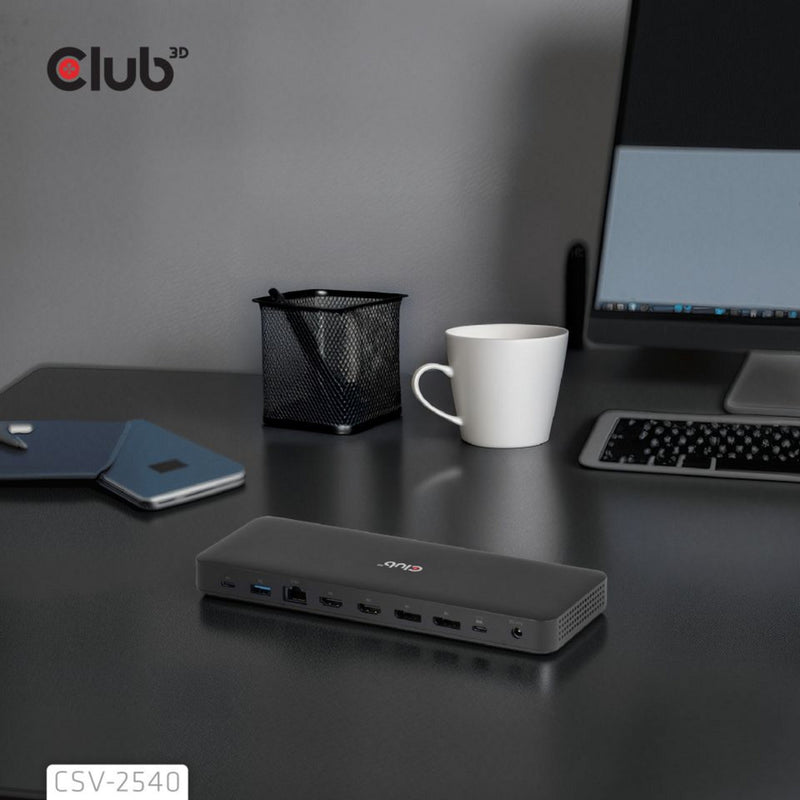 Laden Sie das Bild in Galerie -Viewer, Club 3d 14-1 usb-c quad display dockingstation (zwart)