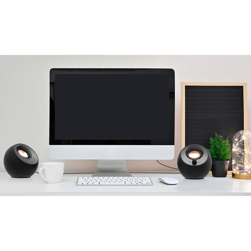 Afbeelding laden in galerijviewer, Creative pebble v3 pc-luidspreker (zwart, bluetooth, usb-c, aux)