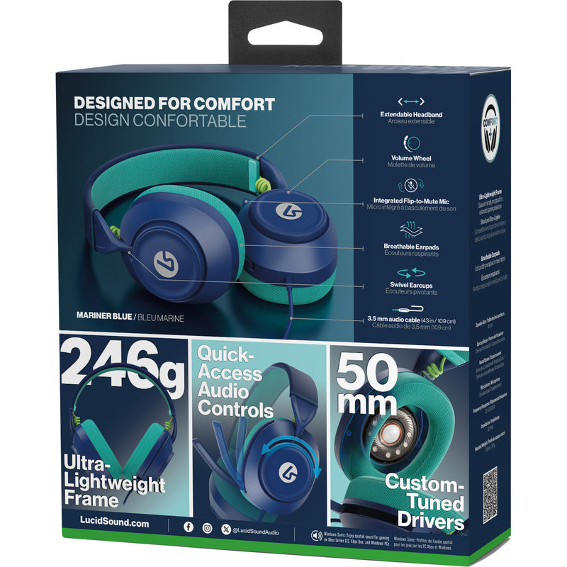 ギャラリービューアに画像をロードする, Powera lucidsound ls10x gen 2 bedrade gamingheadset - mariner blue over-ear gaming headset (donkerblauw lichtblauw, xbox series x|s, xbox one, pc)