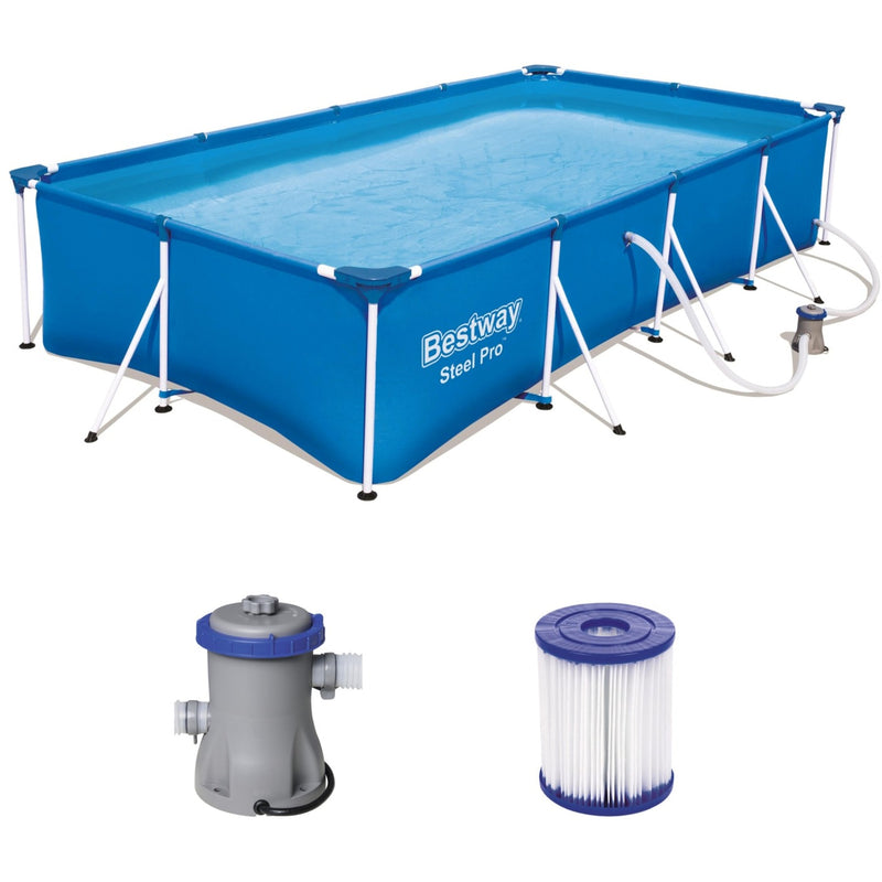 Load image into Gallery viewer, Bestway steel pro frame pool set zwembad (blauw, 400cm x 211cm x 81cm, incl. filterpomp)