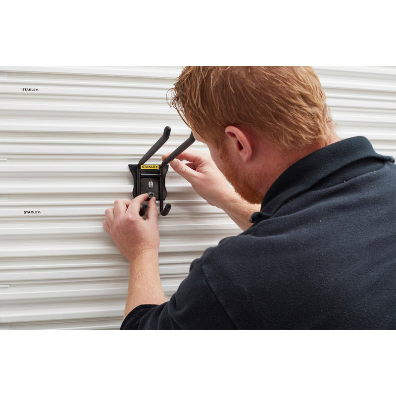 Load image into Gallery viewer, Stanley track wall - dubbele haak houder (zwart)