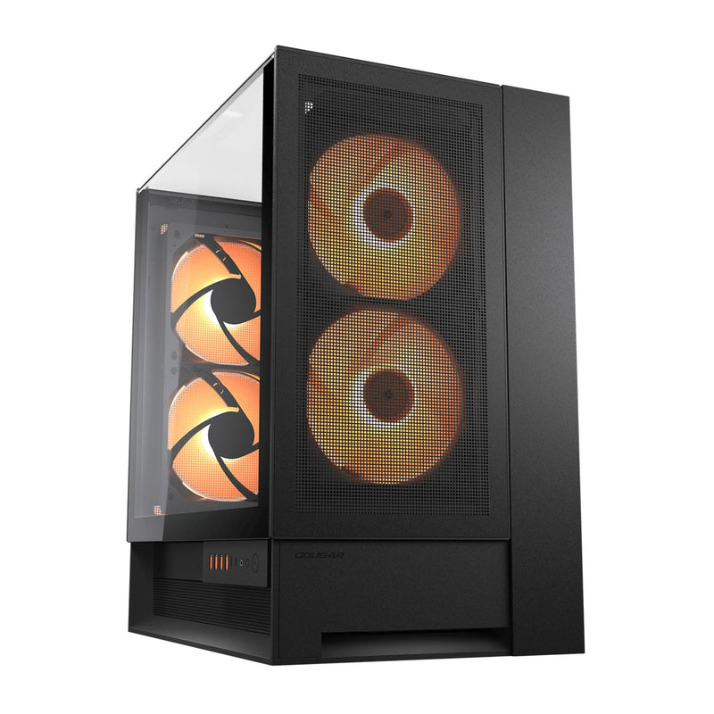 Afbeelding laden in galerijviewer, Cougar omnyx midi tower behuizing (zwart | 4x usb-a | 2x usb-c | tempered glass)