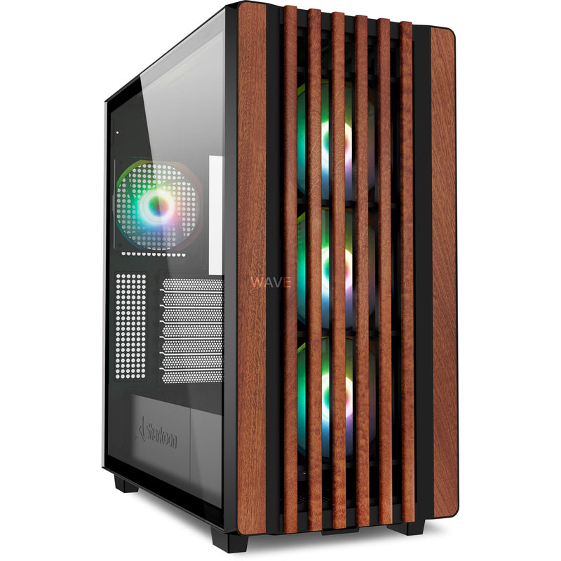 Load image into Gallery viewer, Sharkoon rebel c70g rgb midi tower behuizing (zwart | 2x usb-a | 1x usb-c | rgb | tempered glass)