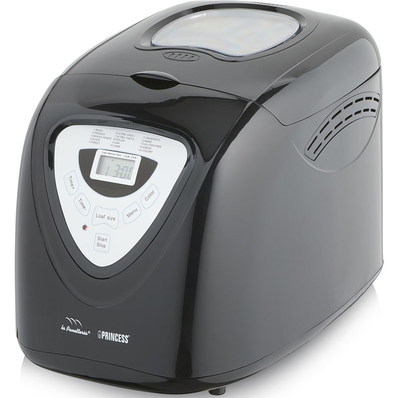 Load image into Gallery viewer, Princess 152009 broodbakmachine (zwart zilver, voor het maken van brood, cake, jam, yoghurt en rijst)