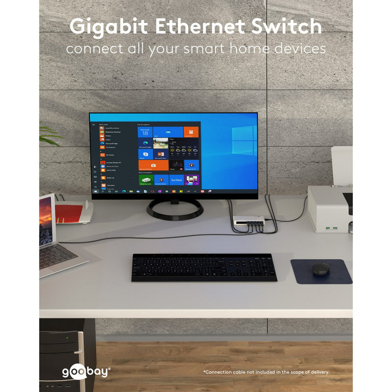 ギャラリービューアに画像をロードする, Goobay 8-poort gigabit ethernet switch (wit)