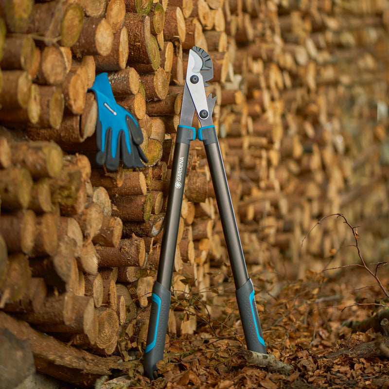 Load image into Gallery viewer, Gardena aambeeldtakkenschaar energycut pro l, met aambeeldsnede (grijs turquoise, 75cm, voor droog hout)