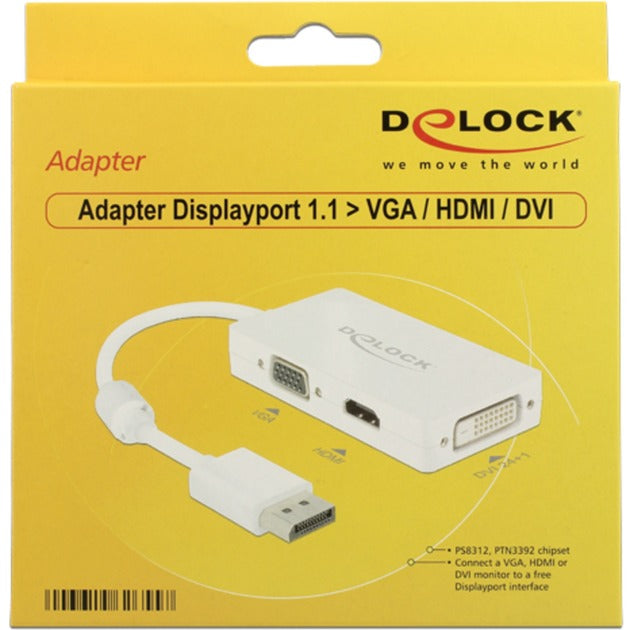 Load image into Gallery viewer, Delock displayport > vga hdmi dvi adapter (wit, 0,16 meter)