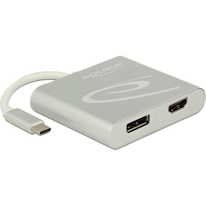 Load image into Gallery viewer, Delock usb-c > 1x hdmi + 1x displayport adapter (zilver, 0,1 meter, 4k)