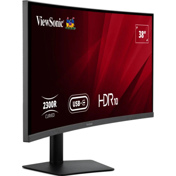 Chargez l'image dans la visionneuse de la galerie, Viewsonic va3820c uwqhd+ 21:9 curved monitor met usb-c hub 38 ultrawide (zwart, 2x hdmi, 1x displayport, usb-c, usb-b )