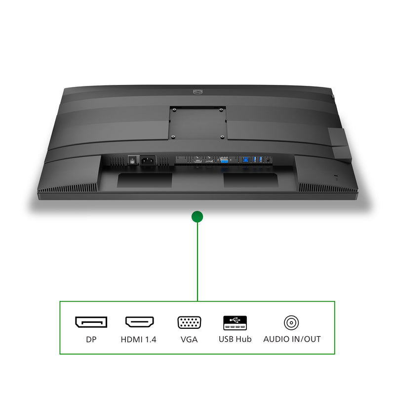 Cargue la imagen en el visor de la galería, Philips 27b2g5200 27 monitor (zilver zwart, vga, hdmi, displayport, usb, audio, 100 hz)