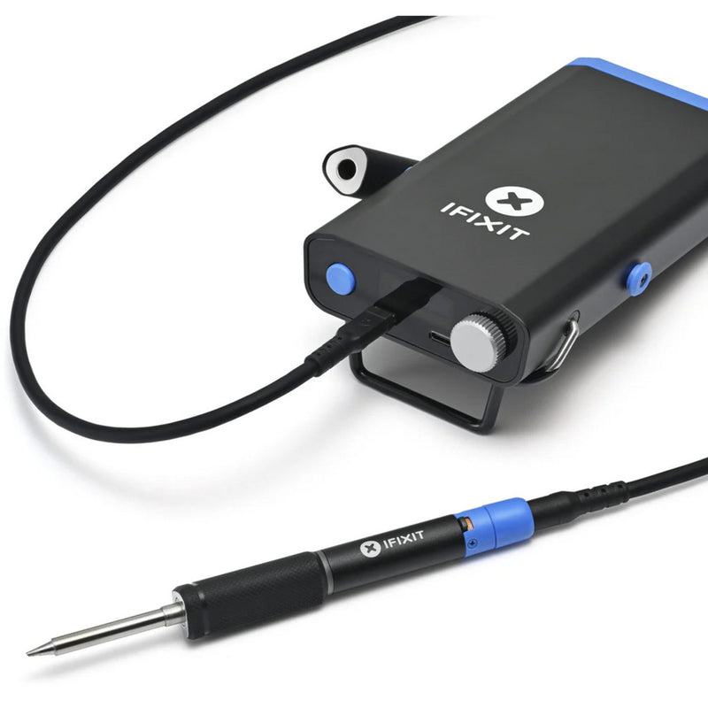 Load image into Gallery viewer, Ifixit fixhub power series portable soldeer station soldeerbout (zwart blauw, 100 watt, usb-c, powerstation)