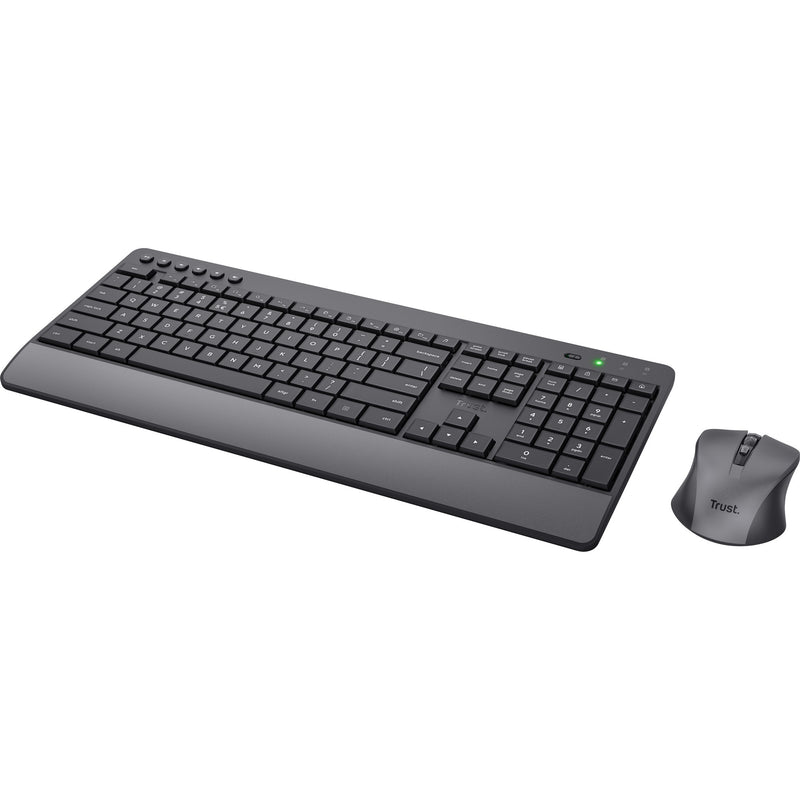 Load image into Gallery viewer, Trust trezo comfort draadloze toetsenbord- en muisset desktopset (zwart, us lay-out (qwerty), 100%)