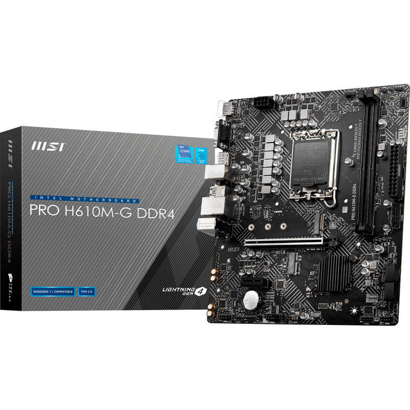 Load image into Gallery viewer, Msi pro h610m-g ddr4 socket 1700 moederbord (gb-lan, sound, µatx)