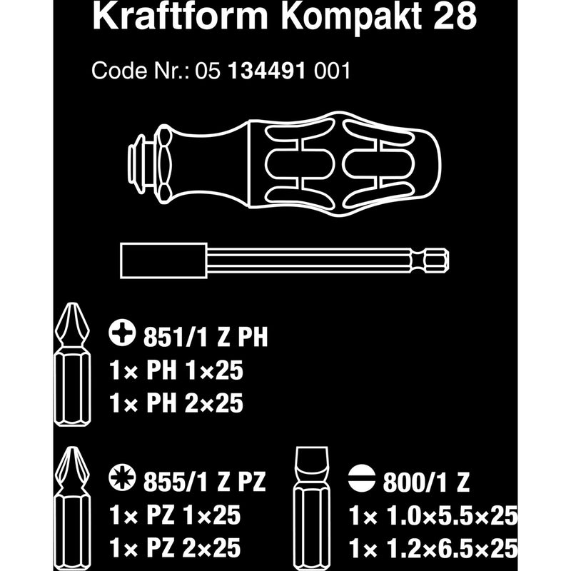 Load image into Gallery viewer, Wera kraftform kompakt 28 met etui dopsleutel (zwart groen, 6-delig)