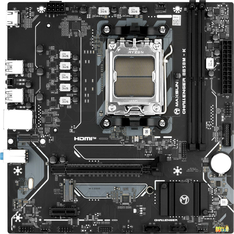 Laden Sie das Bild in Galerie -Viewer, Maxsun ms-challenger b850m-k socket am5 moederbord (zwart, raid, gb-lan, sound, µatx)