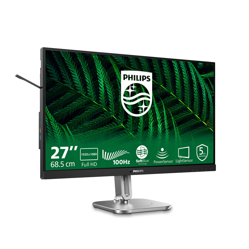 Cargue la imagen en el visor de la galería, Philips 27b2g5200 27 monitor (zilver zwart, vga, hdmi, displayport, usb, audio, 100 hz)