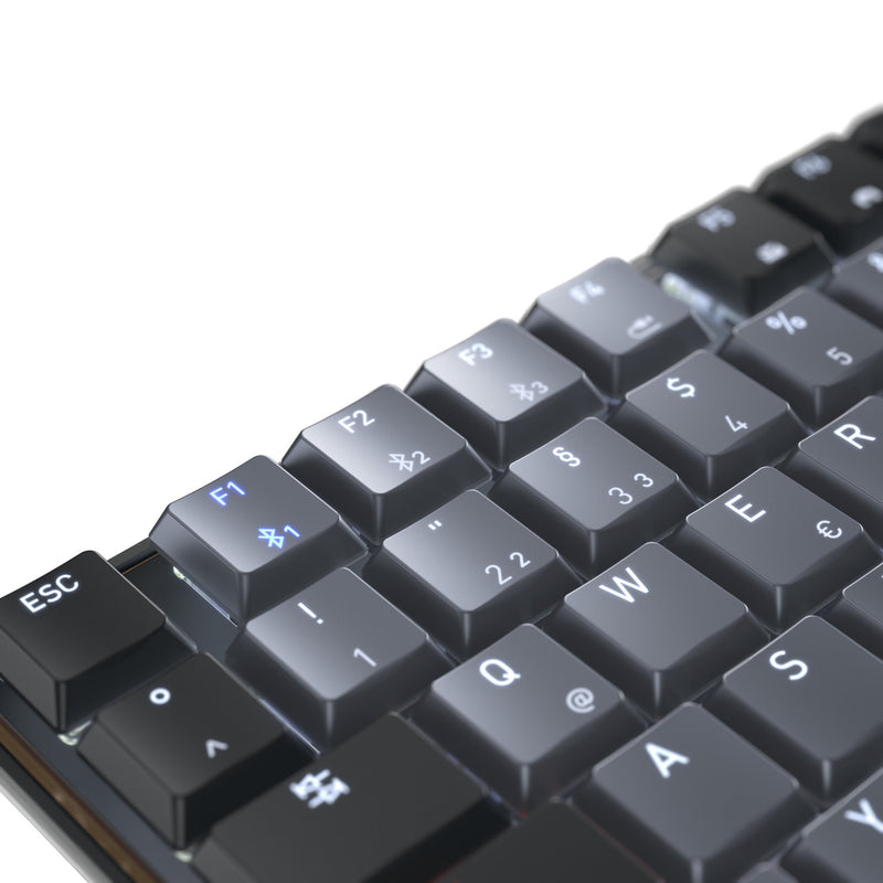 Load image into Gallery viewer, Cherry kw 550 mx lp mechanisch toetsenbord (zwart, us lay-out (qwerty), mx low profile 2.0 ivory, 96%, white leds, pbt keycaps)